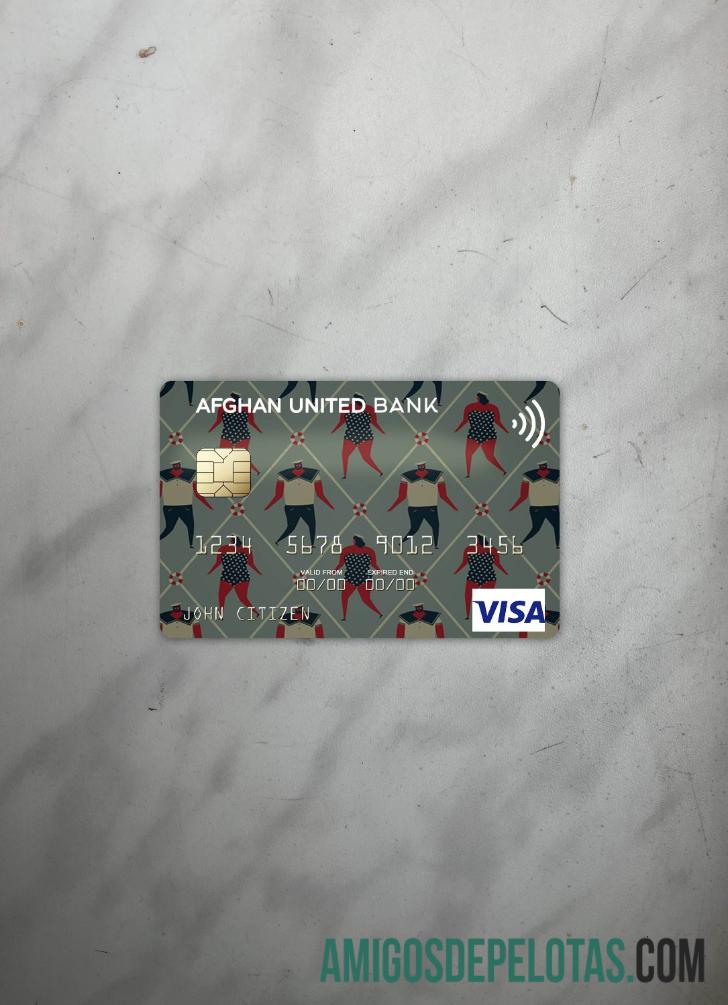 Afeganistão Afegão United Bank Visa Card Photolook Front amostra
